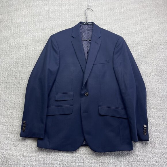 Ted Baker Navy Blue 100% Wool Joey CT Sport Coat Jacket Blazer Men's 40S - Picture 1 of 16